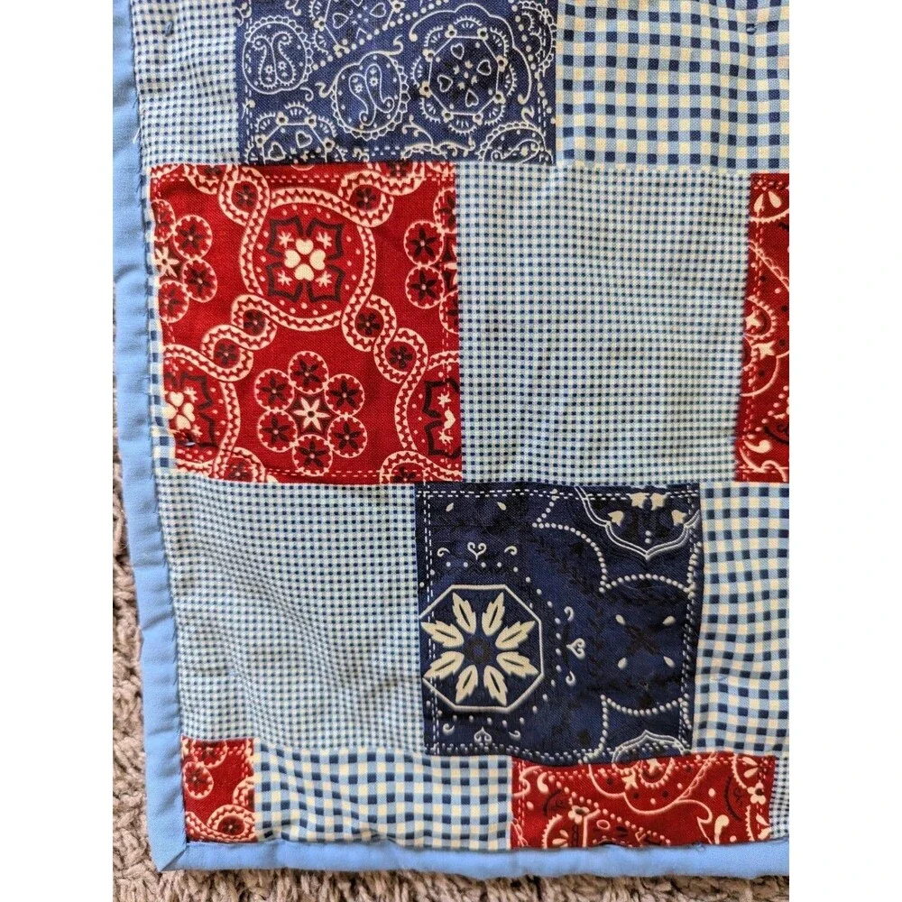 Handmade Farmall Tractor Farm Boy Fabric Quilt Blanket What Happens On My Red IH